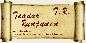 Teodor Runjanin vizit kartica